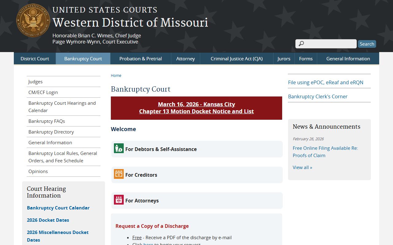 Kansas City Jackson County court records for bankruptcy filings