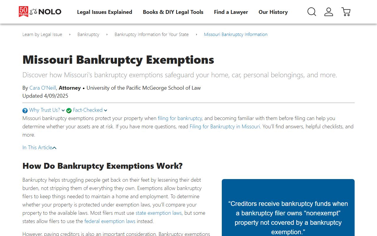 Missouri bankruptcy exemptions under RSMO 513.430 in bankruptcy records