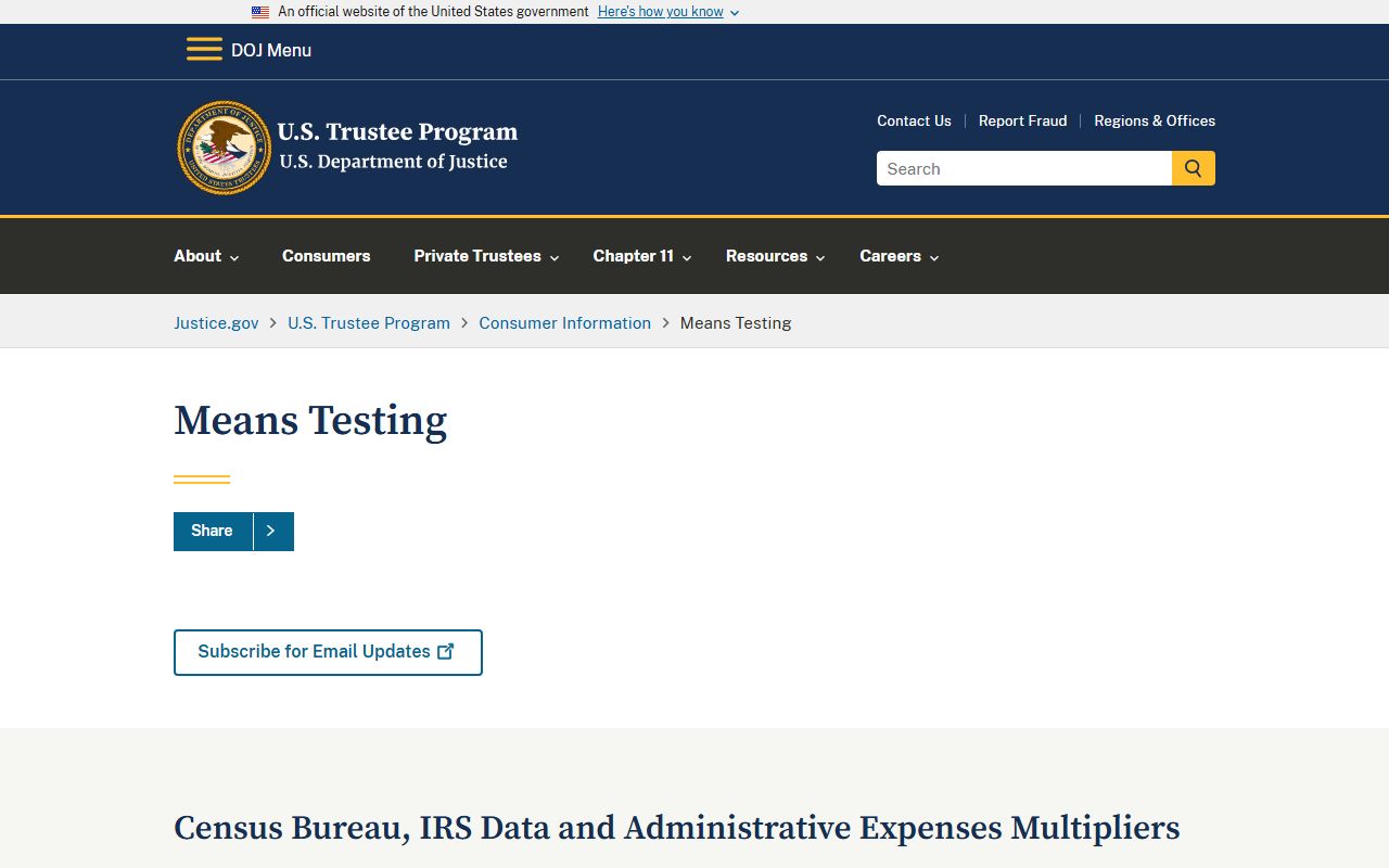 Missouri means testing information for bankruptcy records eligibility